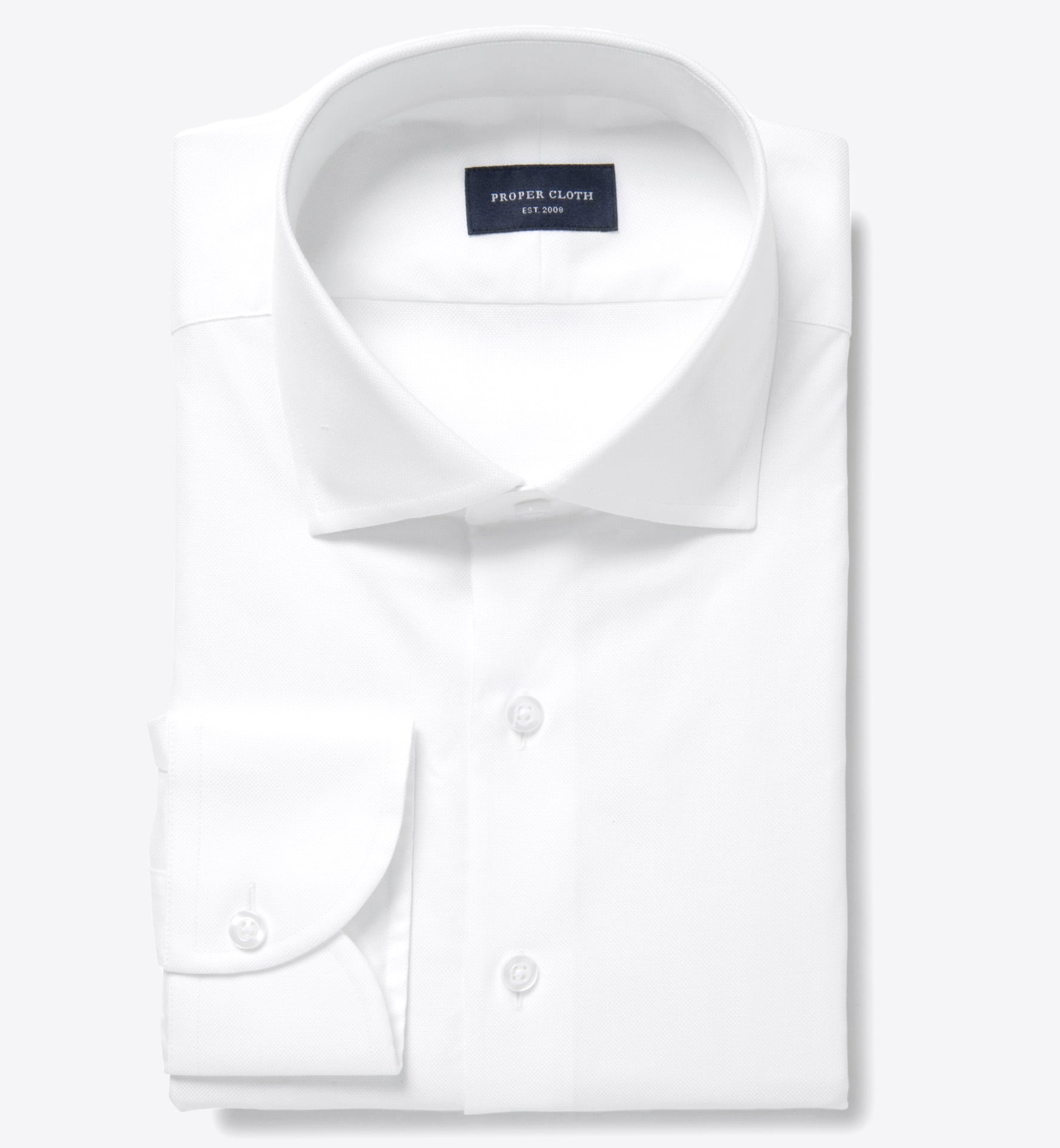 Thomas Mason White Royal Oxford Men's Dress Shirt by Proper Cloth