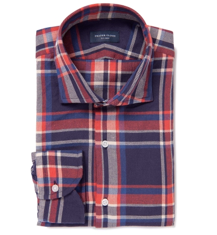 Japanese Vintage Navy and Red Plaid Tailor Made Shirt by Proper Cloth