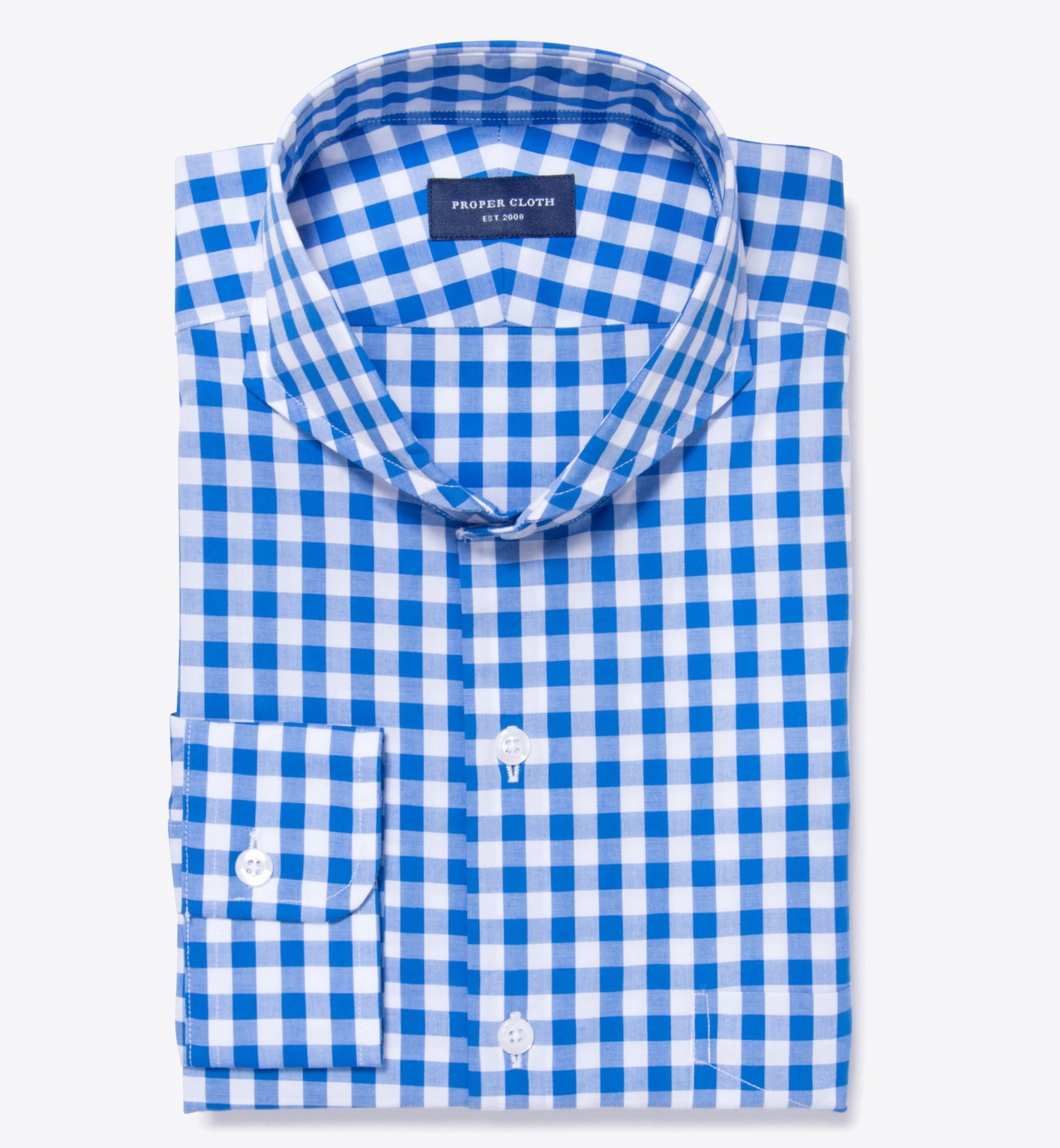 Neiman Marcus Trim Fit Large Gingham Dress Shirt Light Blue ...