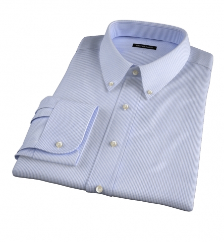 Grandi and Rubinelli 120s Light Blue Check Fitted Shirt by Proper Cloth