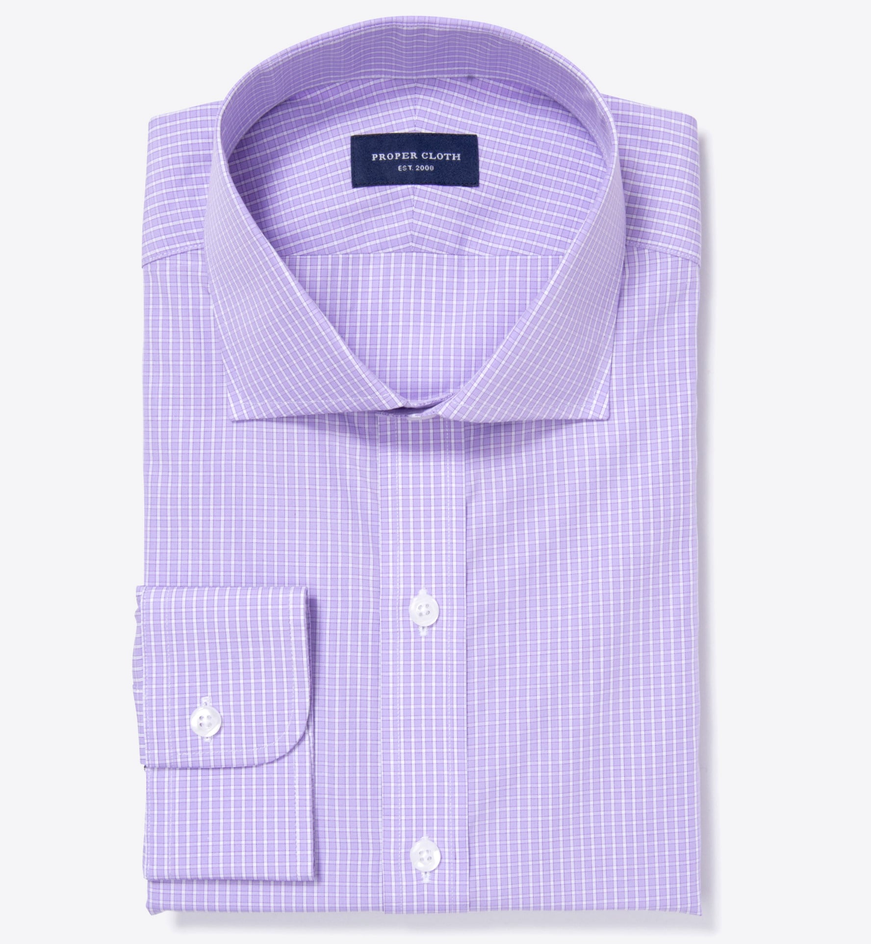Waverly Lavender Small Check Custom Dress Shirt by Proper Cloth