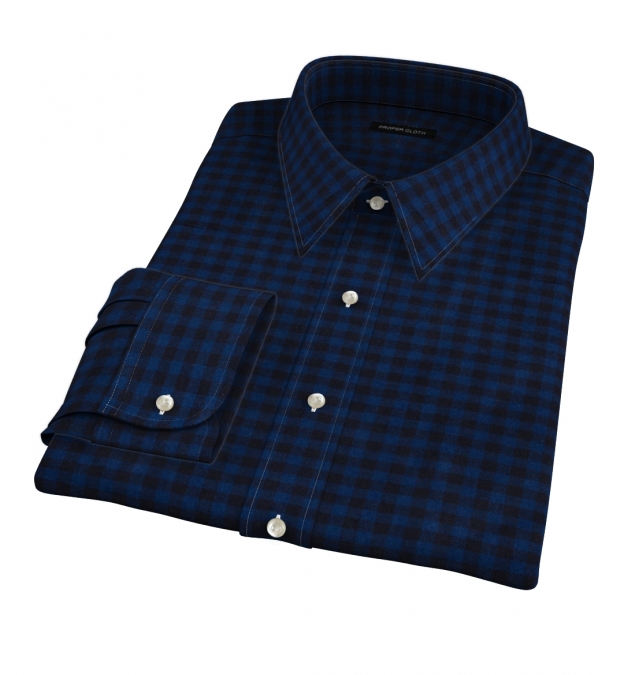 blue gingham flannel