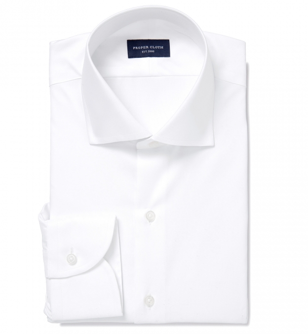 Non transparent white store dress shirt