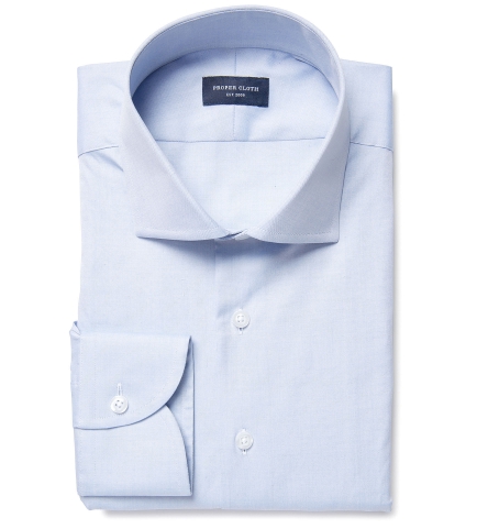 Mercer Blue Pinpoint Men's Dress Shirt by Proper Cloth