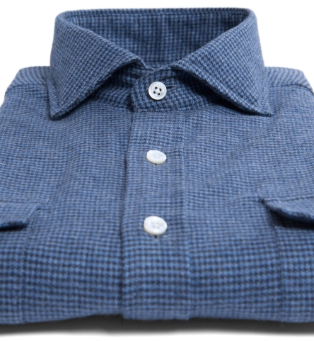 Canclini Indigo Houndstooth Beacon Flannel Custom Dress Shirt by Proper ...